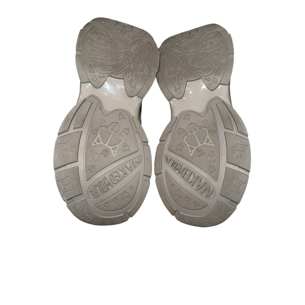 Naked Wolfe "Super" Grey Leather Textile Platform Sneakers Womens 8 EU 38 Chuky - Picture 2 of 6